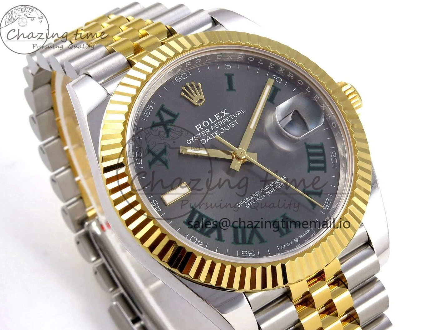0513 DateJust 41 SS YG ARF 1:1 Best Edition 904L Steel Gray Green Roman Dial on Jubilee Bracelet SH Casual 1245